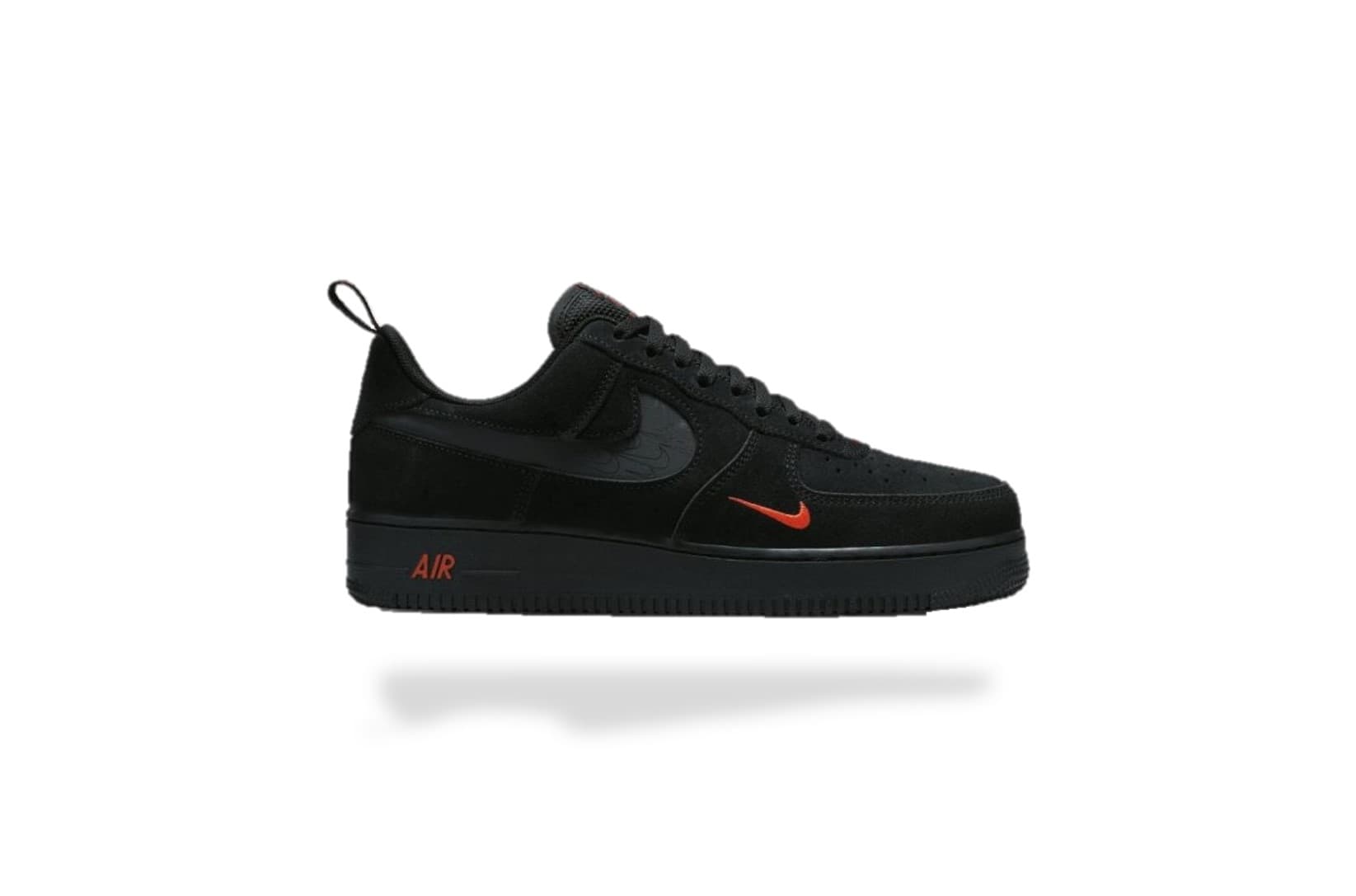 NIKE AIR FORCE 1 LOW MULTI SWOOSH BLACK CRIMSON