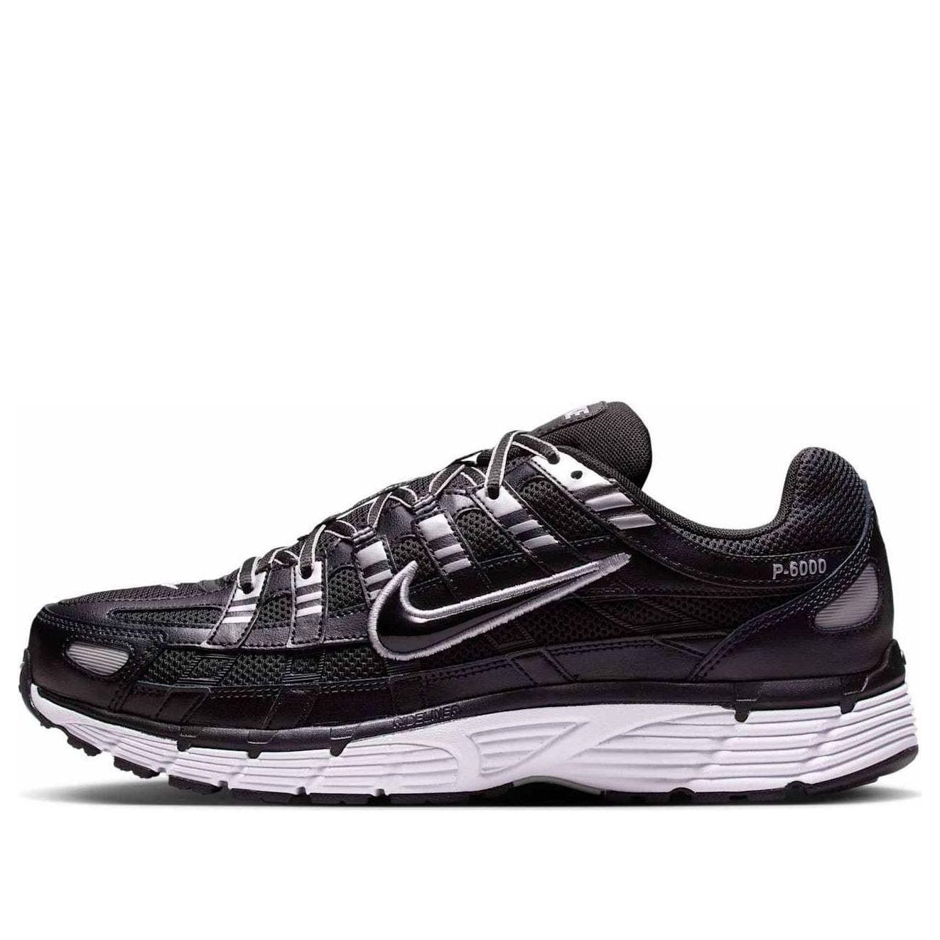 NIKE P-6000 BLACK WHITE METALLIC SILVER
