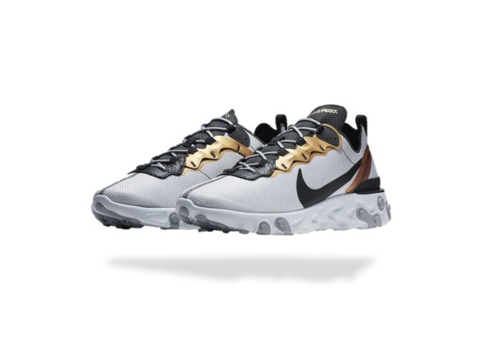 NIKE REACT ELEMENT 55 METALLIC GOLD