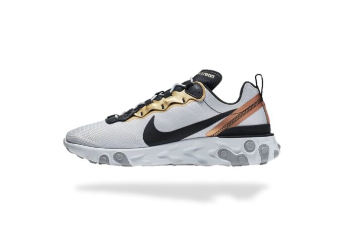 NIKE REACT ELEMENT 55 METALLIC GOLD