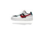 NIKE WMNS AIR FORCE 1 LOW SHADOW SUMMIT WHITE CHILE RED BLEACHED AQUA