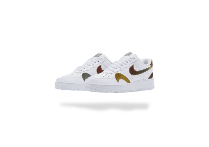 NIKE AIR FORCE 1 LOW MISPLACED MULTI SWOOSH WHITE