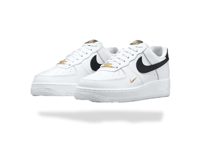  NIKE AIR FORCE 1 LOW WHITE BLACK GOLD