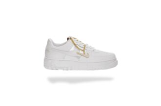WMNS NIKE AIR FORCE 1 PIXEL WHITE GOLD CHAIN