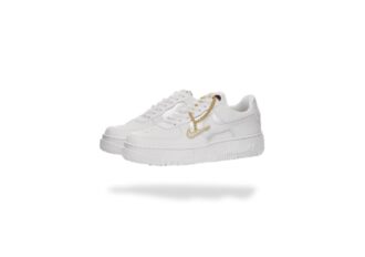 WMNS NIKE AIR FORCE 1 PIXEL WHITE GOLD CHAIN