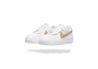 NIKE AIR FORCE 1 SHADOW WHITE METALLIC GOLD