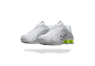 NIKE SHOX R4 WHITE SILVER VOLT