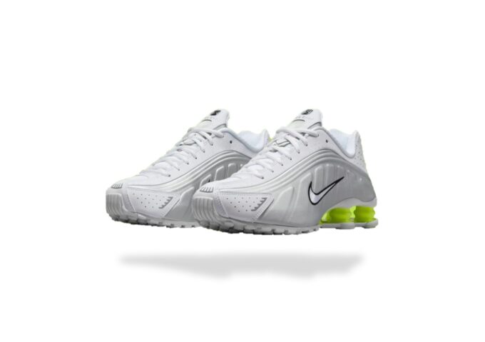 NIKE SHOX R4 WHITE SILVER VOLT