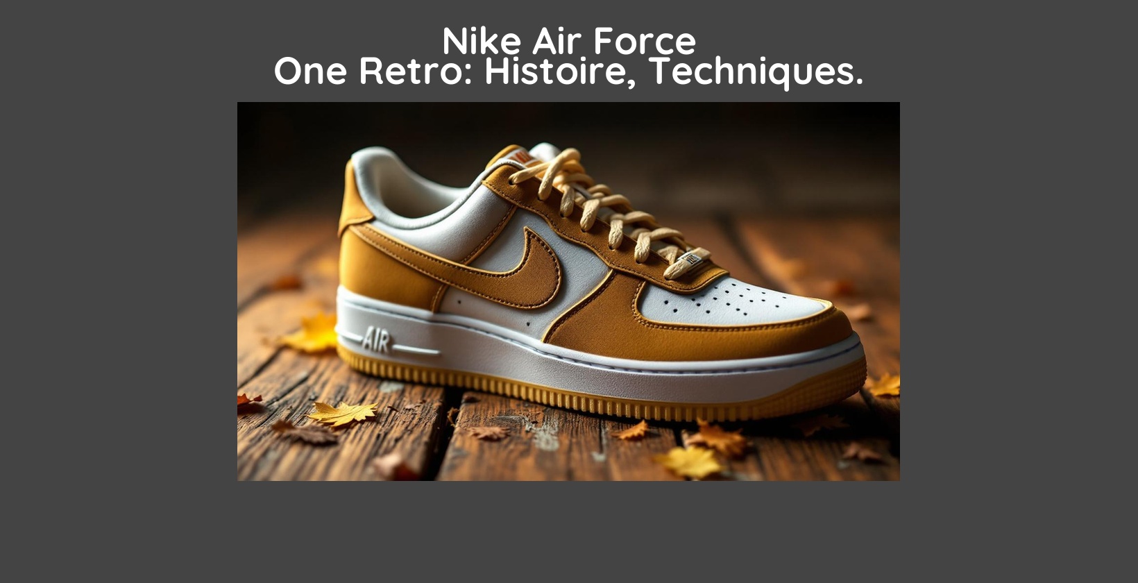 Nike Air Force One Retro: Histoire, Techniques.